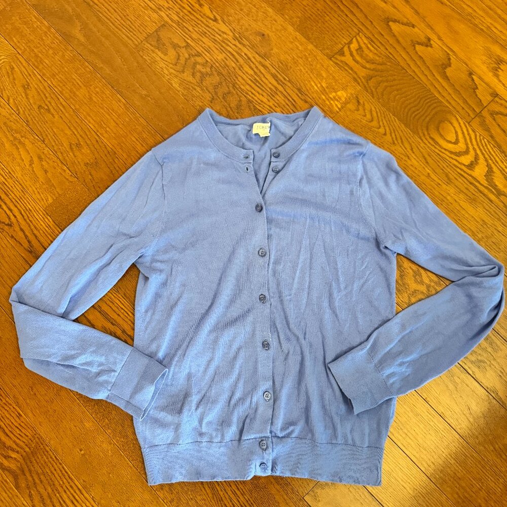 J.Crew Medium Button Up Cardigan Long Sleeve  - Style - E5957 - Blue